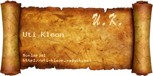 Uti Kleon névjegykártya